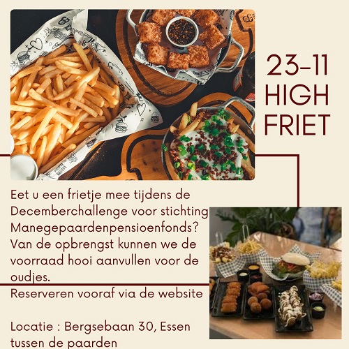 Eet je een frietje mee tijdens de December Challenge voor Stichting Manegepaarden Pensioenfonds?